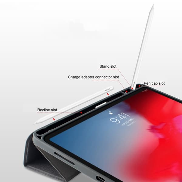 Konstläderfodral med pennhållare till iPad Pro 12,9" 2018