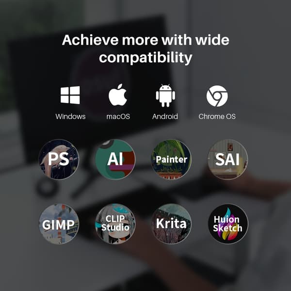 Grafiikkatabletti, akuton kynä, 8192 paineasetusta, USB-C-muotoilu