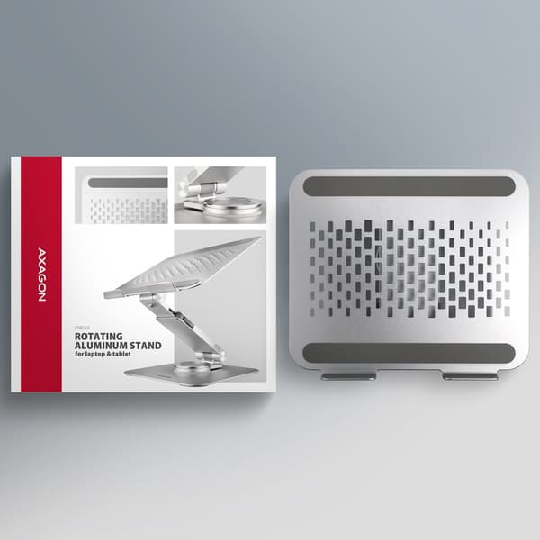 Notebook-ställ 10-17 tum roterande aluminium AXAGON