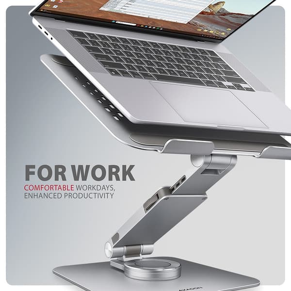 Notebook-ställ 10-17 tum roterande aluminium AXAGON