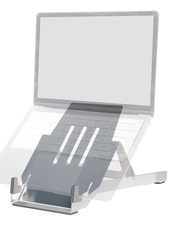R-Go Riser Basic - Notebook-stativ - ergonomisk, foldbar og justerbar, AGR-certificeret, let Hylite Aluminum - 55,9 cm - 10" - 22" - Sølv