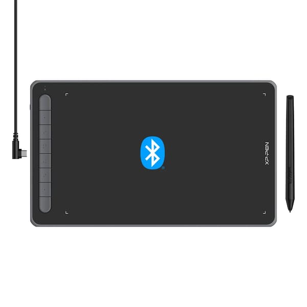 Bluetooth Grafik Tablet, 8192 Trykniveauer, 10-timers Batterilevetid,DECO LW-Black
