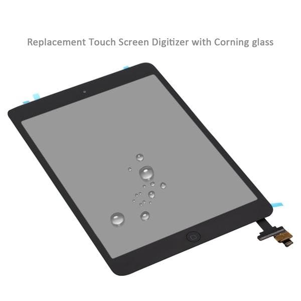 iPad Mini/Mini 2 Glas med Touchskärm med Hemknapp Flexkabel Premium - Svart
