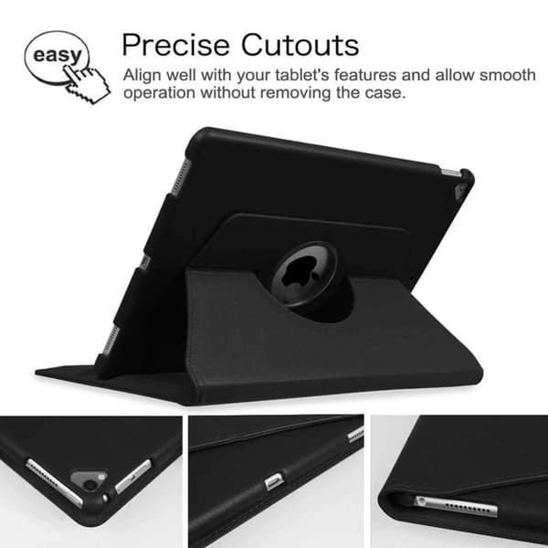 iPad Air 4/5 10,9 "360 ° Smart Shell -kotelo PU Nahka musta