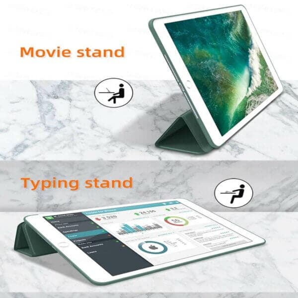 iPad 5/6/Air 1/Air 2 9,7″ Skal Fodral Tri-fold Smart Case Svart