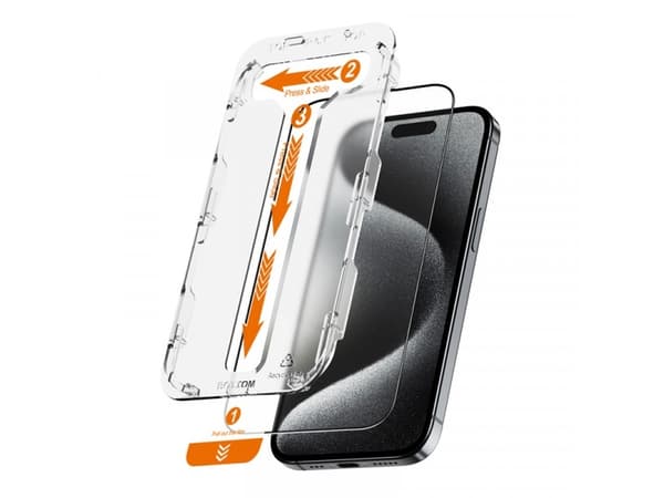Crong EasyShield 2-pakning - iPhone 15 Pro herdet glass (2 stk)