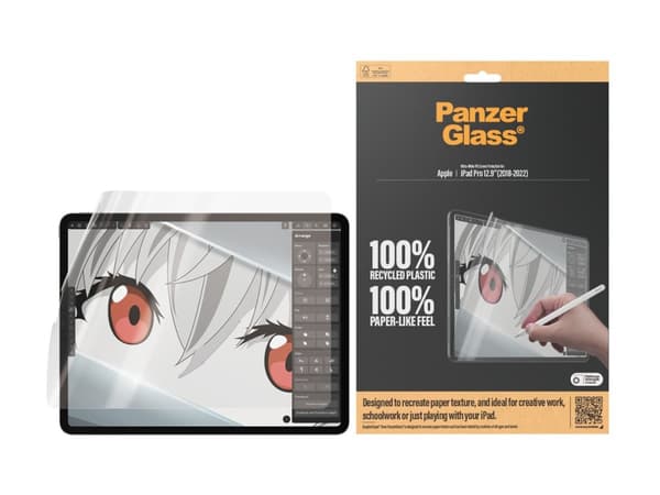 PanzerGlass GraphicPaper - Skjermbeskyttelse for nettbrett - ultrabred passform - film - for Apple 12.9-inch iPad Pro (3. generasjon, 4. generasjon,