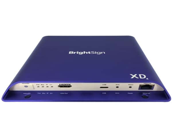 BrightSign XD1034 Expanded I/O Player, MicroSD (TransFlash), H.264,H.265,MOV,MP4,MPG,TS, BMP, JPEG, PNG, AAC,AC3,MP2,MP3,WAV, 4K Ultra HD, 2.0a