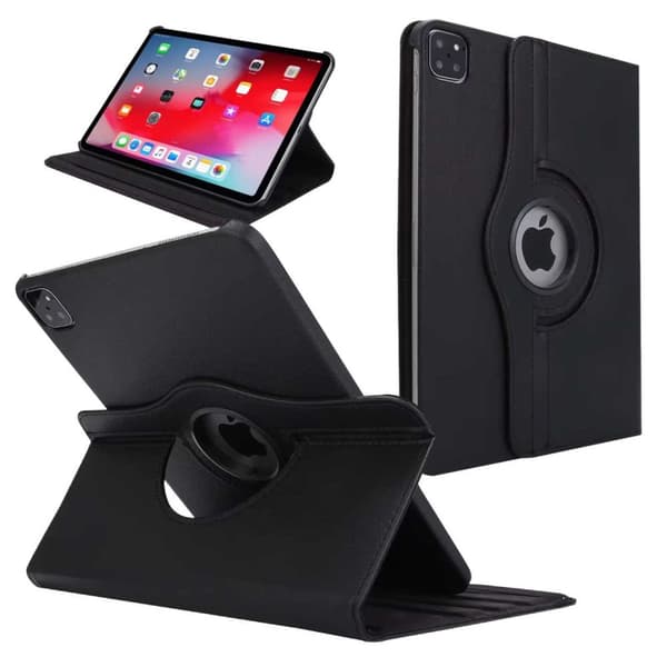 iPad Pro 13″ (M4) 360° Smart Skal Fodral Case PU-Läder Svart