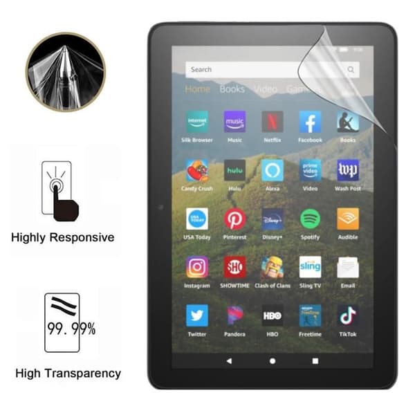 Skydd för skärm till Amazon Fire HD 8 (2020) [Pack 2] Plastskyddsfilm Resistent Ultra Tunn Phonillico