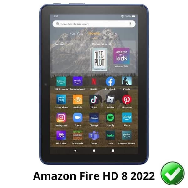 Skyddsskärm - Phonillico - Amazon Fire HD 8 Plus (2022) - Paket 2 - Motståndskraftig Plastfilm - Ultratunn