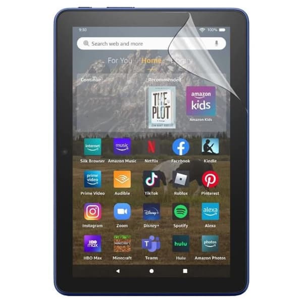 Skyddsskärm - Phonillico - Amazon Fire HD 8 Plus (2022) - Paket 2 - Motståndskraftig Plastfilm - Ultratunn