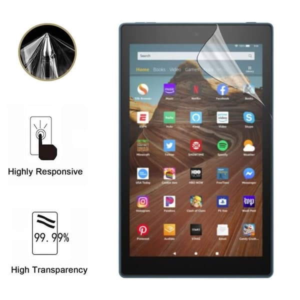 Skärmskydd för Amazon Fire HD 10 (2019) [Pack 2] Ultra Tunn Plastfilm Skydd Phonillico