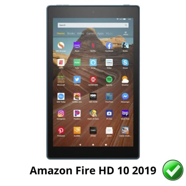 Skärmskydd för Amazon Fire HD 10 (2019) [Pack 2] Ultra Tunn Plastfilm Skydd Phonillico