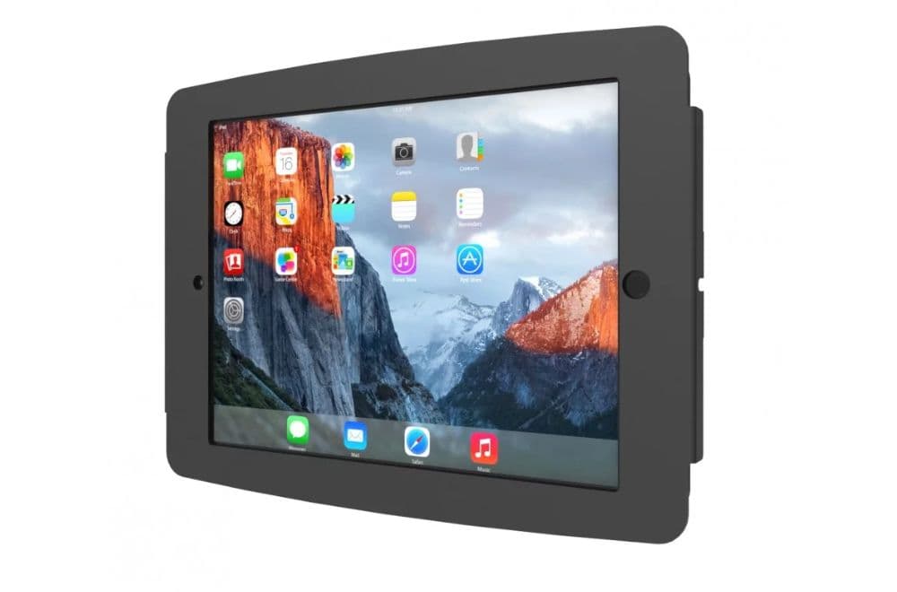 Compulocks / Maclocks Secure Space Enclosure Wall Mount. Black. 10.5" Lockable Space Enclosure , 2 keys, Removable Home Button Cover