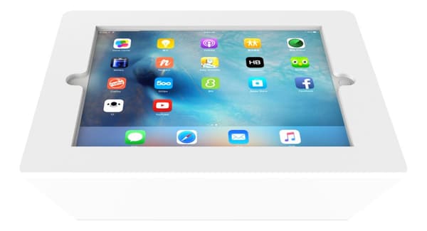 Desktop stand for 9.7" iPads, 125 angle, aluminium, white
