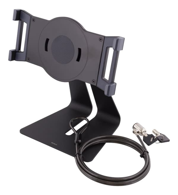 Universal tablet desk stand, wire lock, 360 rotation, black Sort