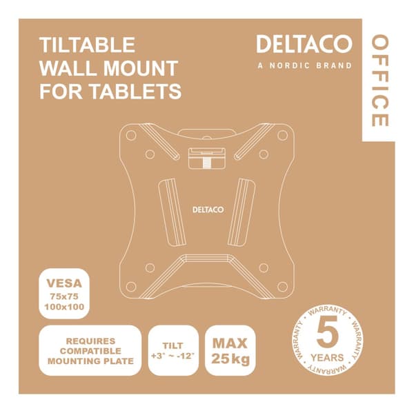 Compact and tiltable wall mount for tablets, white