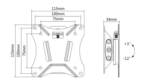 Compact and tiltable wall mount for tablets, white