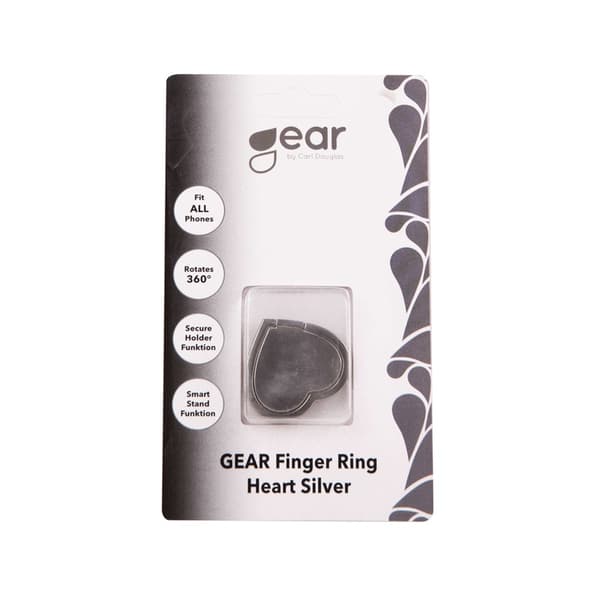 Gear Hållare Ring Hjärta Silver Matt