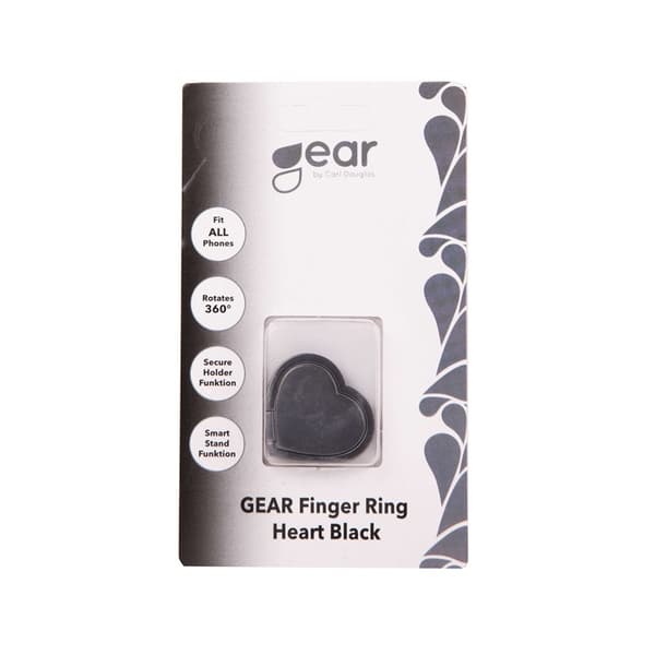 Gear Hållare Ring Hjärta Svart Matt