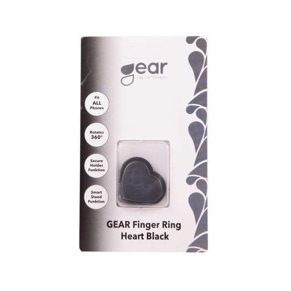 Gear Hållare Ring Hjärta Svart Matt