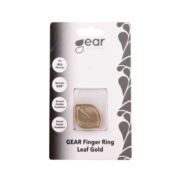 Gear Hållare Ring Löv Guld Matt