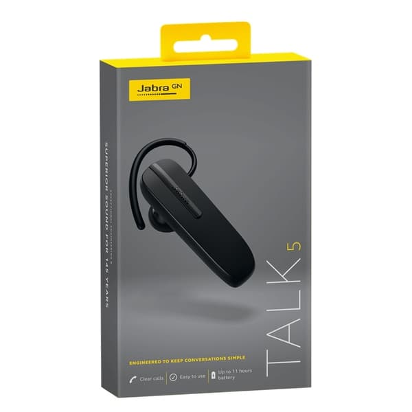 Jabra Talk 5 Bluetooth håndfri, multipoint, 11 timer, ørekrok