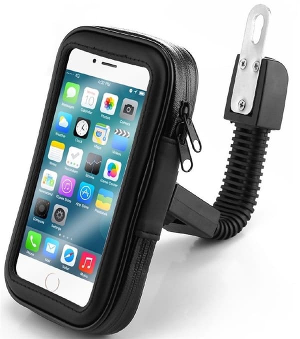Mobiltelefonholder for motorsykkel, Ekstra stor, Sort