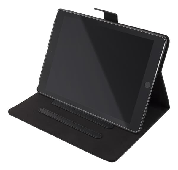 DELTACO iPad 9,7" 2017/2018-etui, vegansk lær, dvale/våkne, stativ