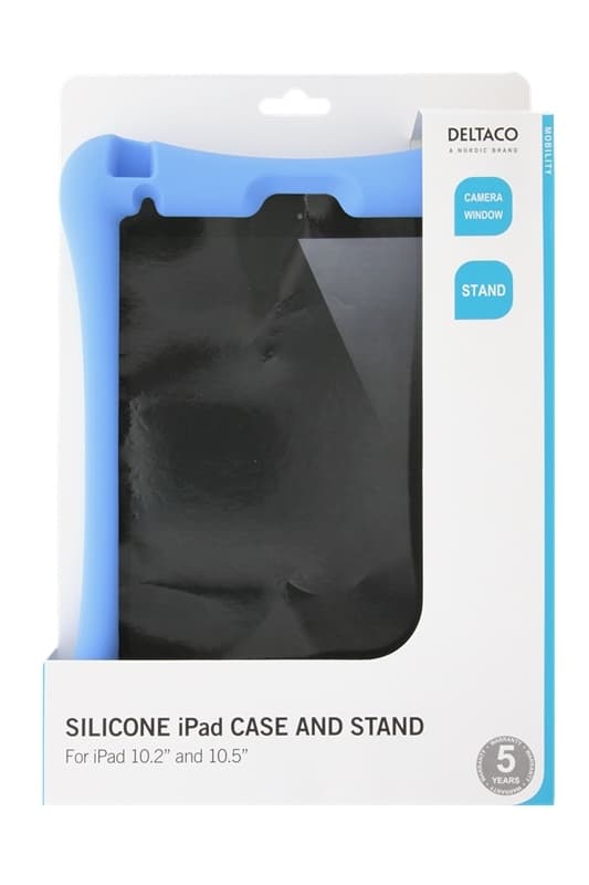 DELTACO Silikone cover til 10,2 "-10,5" iPads, stander, blå