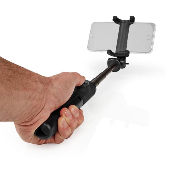 Nedis Bluetooth selfie stick | Bluetooth® verson: 4.2 | Maksimal skjermstørrelse: 3.54 " | Brettet lengde: 19 cm | Ufoldet lengde: 48 cm | Maksimal ve