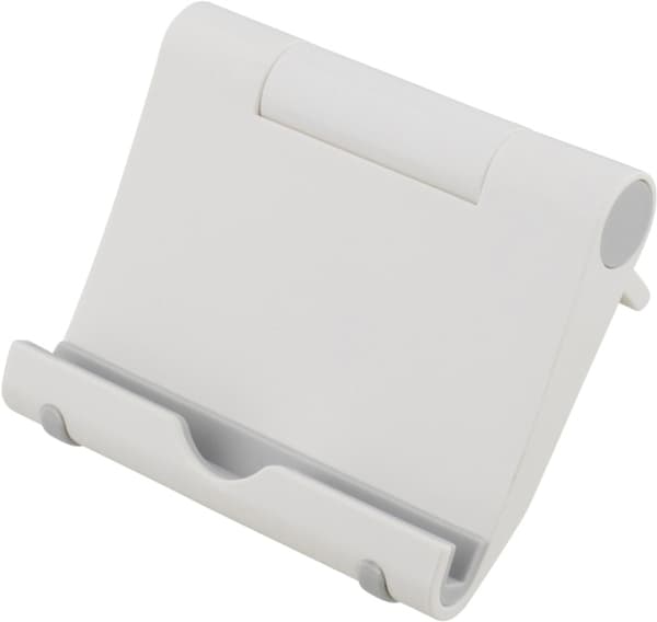 DELTACO foldable pad stand, White plastic Valkoinen