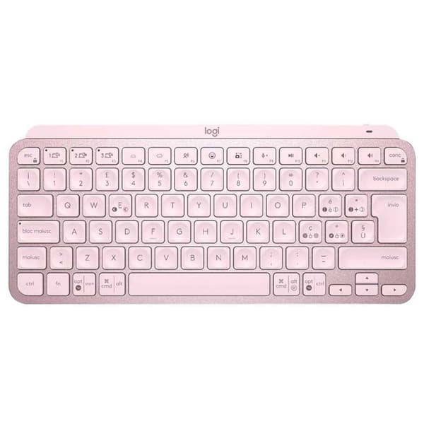 Logitech Trådløst Tastatur Mx Keys Mini Rosa Spanish QWERTY