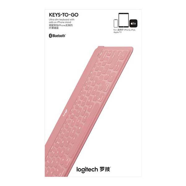 Logitech Trådløst Tastatur Keys-to-go Rosa Spanish QWERTY