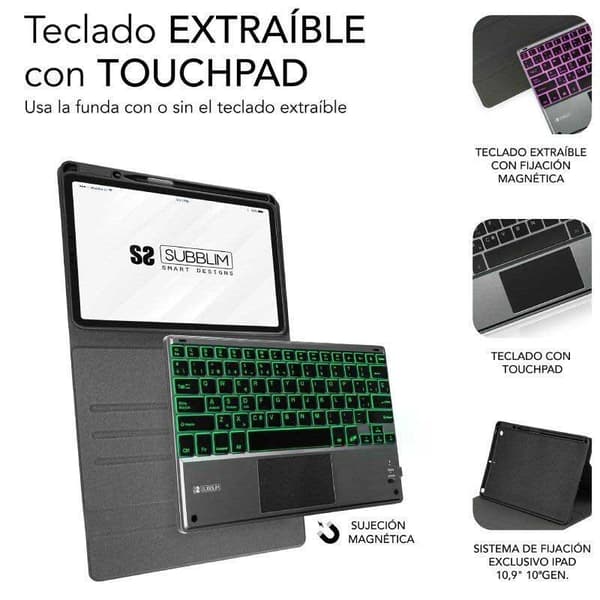 Subblim Trådløst Tastatur Keytab Pro Ipad 10.9´´ Søvfarvet