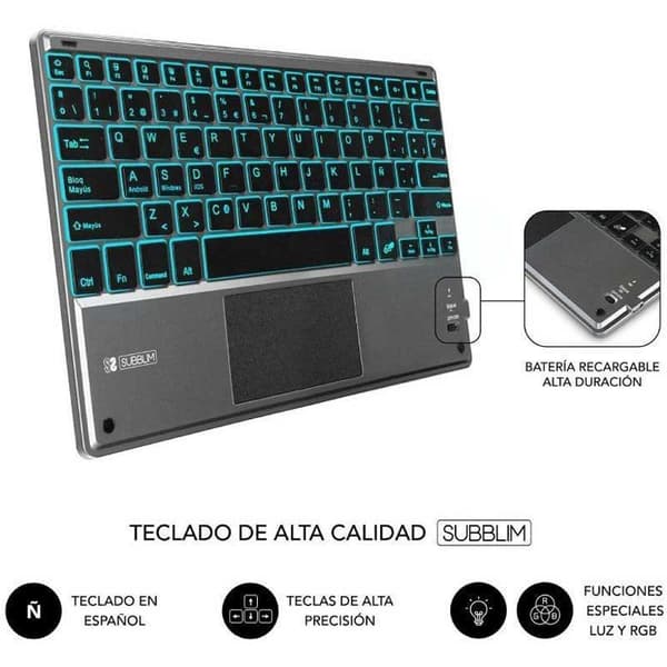 Subblim Trådløst Tastatur Keytab Pro Ipad 10.9´´ Søvfarvet