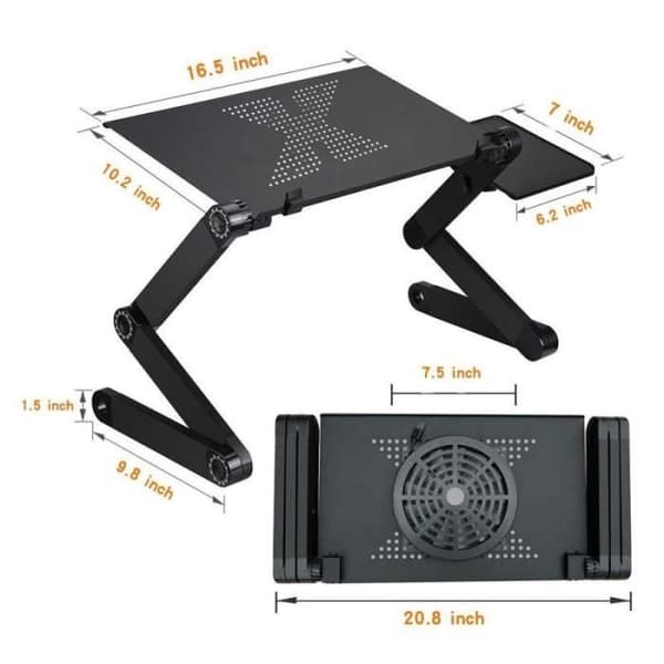 Datorbord - Ej specificerat - 360° Rotation - Justerbart - Fällbart - Kylfläktar