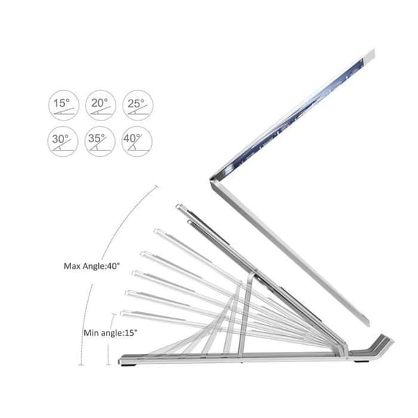 Kylning av bärbar datorställ i aluminium - DAIHAN - Ergonomisk - Silver