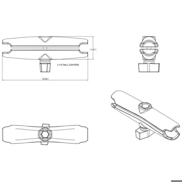 Ram-Mount Bracket kit - Fästsatser (152mm) - RAM-B-201U-C