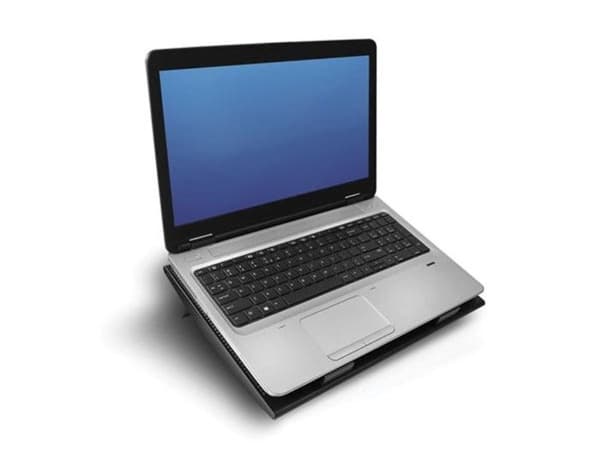 Laptopställ - ACT - Fläkt - Justerbar höjd - 4-ports nav - Svart