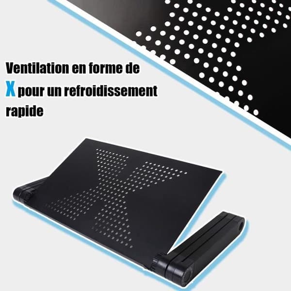 PC-stöd Datorbord Tablettsäng Vikbar bärbar bärbar dator 360° Justerbar Aluminium Svart