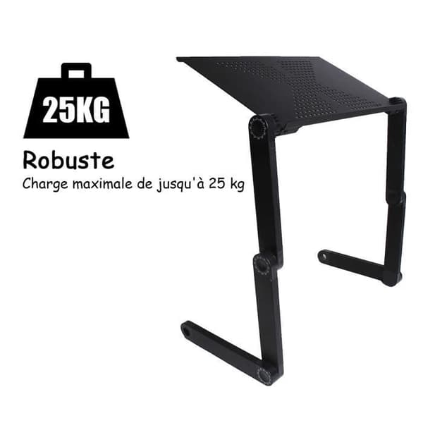 PC-stöd Datorbord Tablettsäng Vikbar bärbar bärbar dator 360° Justerbar Aluminium Svart