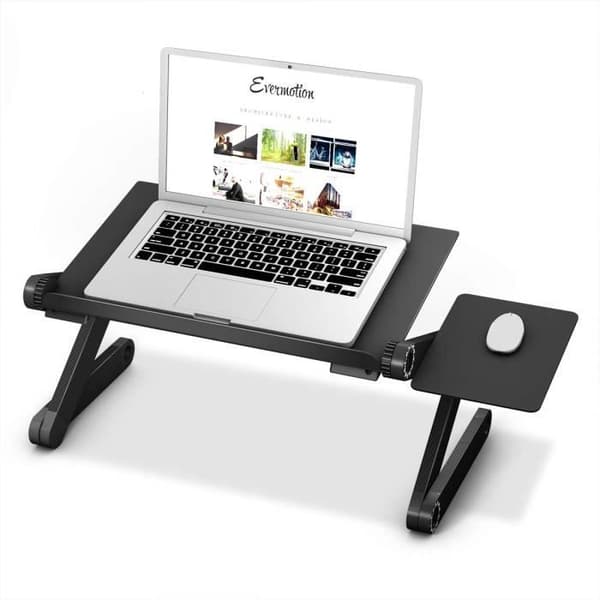 PC-stöd Datorbord Tablettsäng Vikbar bärbar bärbar dator 360° Justerbar Aluminium Svart