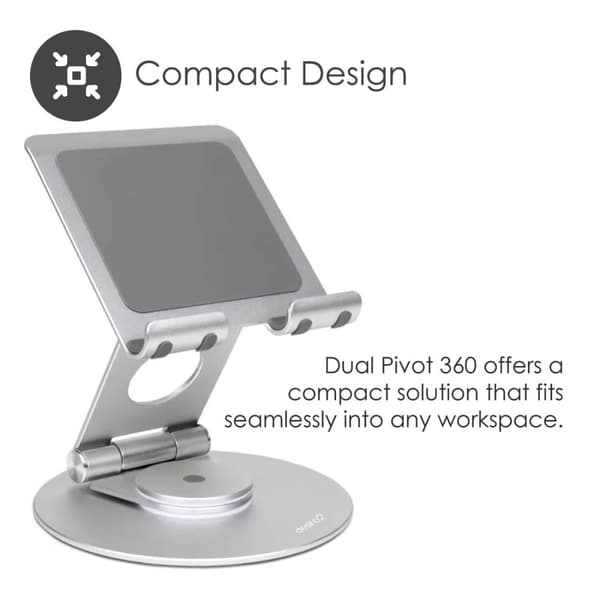 Desire2 Tabletstander Dual Pivot 360 Sølv
