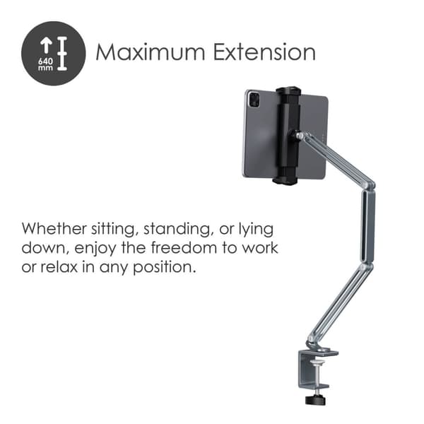 Desire2 Tabletholder Flex Arm Beslag til 12,9" Sølv