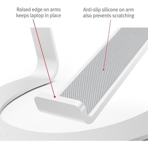Laptopställ - TOLV SÖDER - Curve SE - Ergonomiskt - Aluminium - Silver