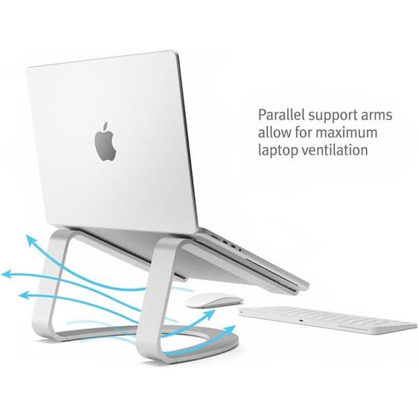 Laptopställ - TOLV SÖDER - Curve SE - Ergonomiskt - Aluminium - Silver