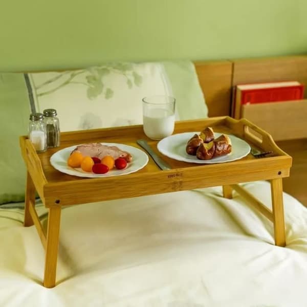 Frukostbord - KINGHOFF - KH1502 - Brun - För Bärbar Dator