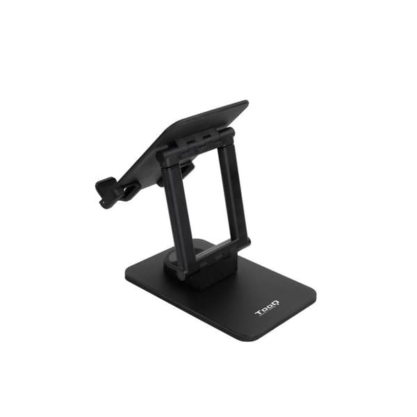 TOOQ PH-Hermes-Halley - Justerbar hållare för mobiltelefon eller surfplatta upp till 12,9", hopfällbar, 360° rotation, svart